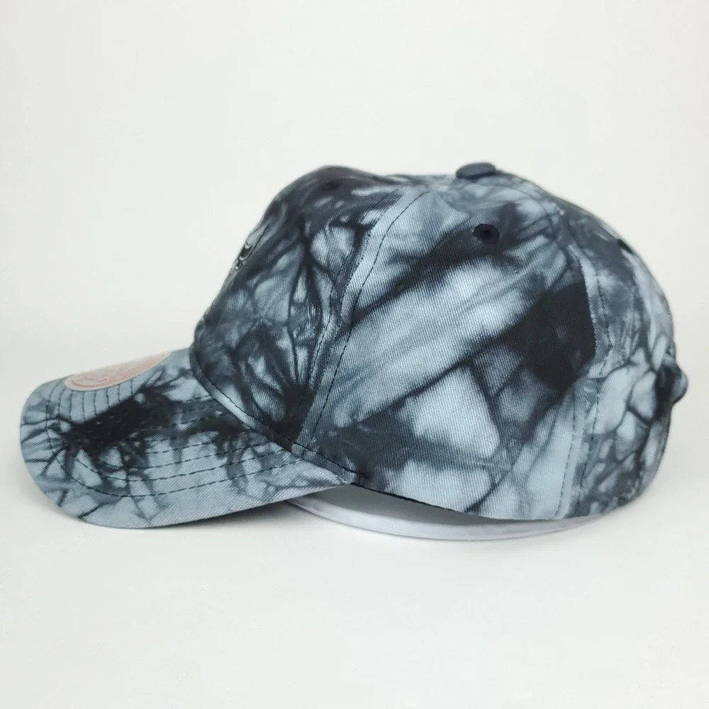 Chicago Bulls Mitchell & Ness NBA Dad Hat Cap‎ Black Gray Tie Dye Scrunch NWT